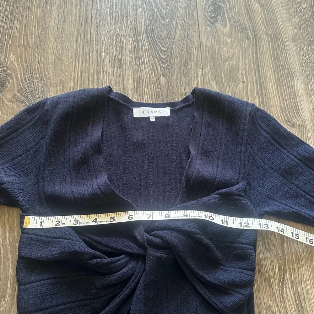 FRAME Navy Twisted Rib Knit Maxi Dress - Picture 4 of 8